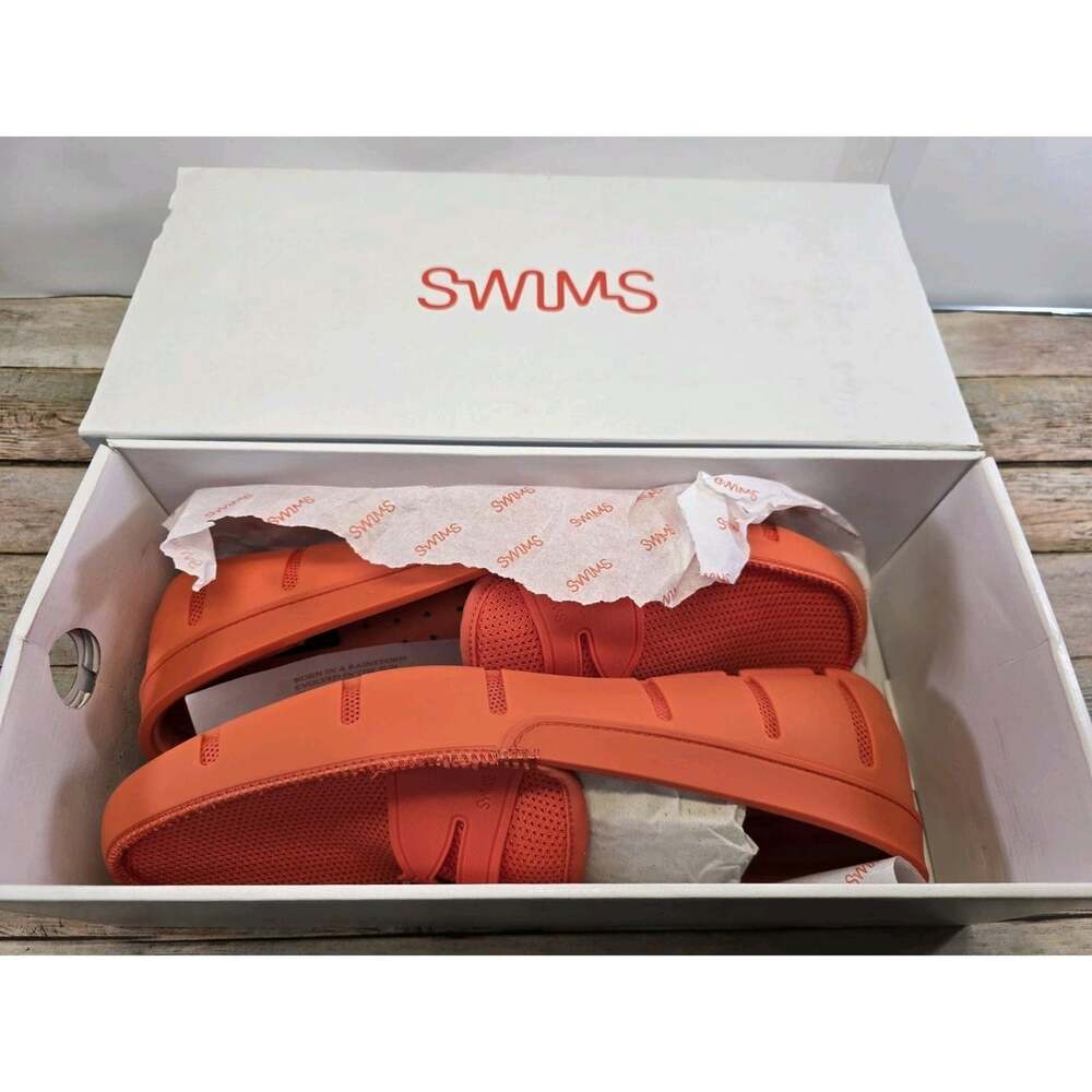Brand New SWIMS Mens Loafers Braided Lace Slip On Summer Shoes Orange US 12 US